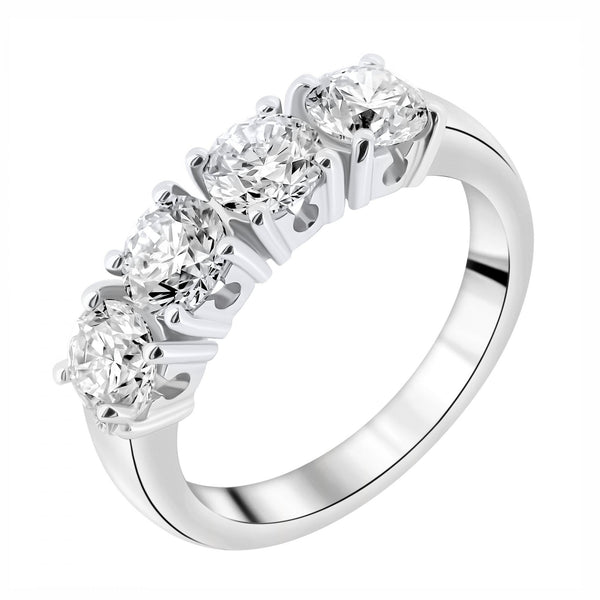 Platinum 2.00ct F VS2 GIA round brilliant diamond 4 stone ring