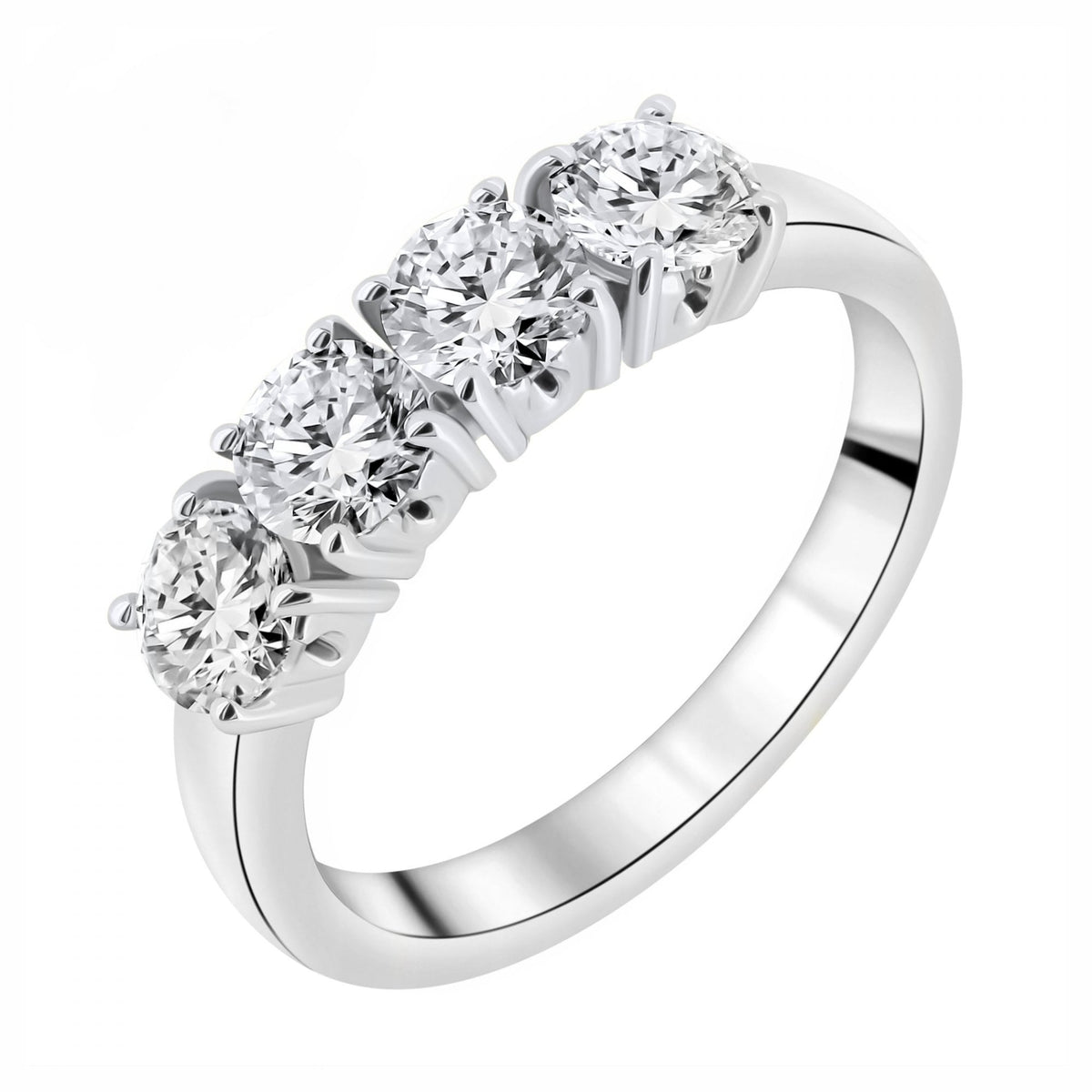 Platinum 1.60ct F VS1 GIA round brilliant diamond 4 stone ring