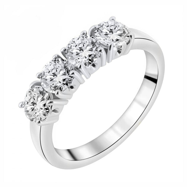 Platinum 1.60ct F VS1 GIA round brilliant diamond 4 stone ring