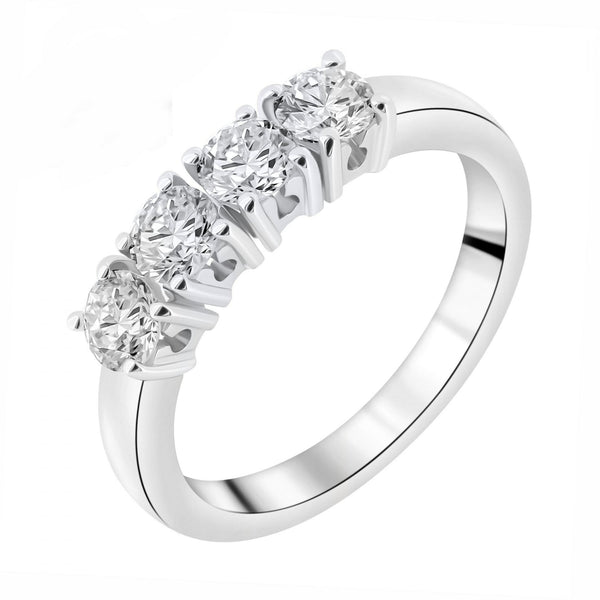 Platinum 0.80ct round brilliant cut diamond 4 stone ring
