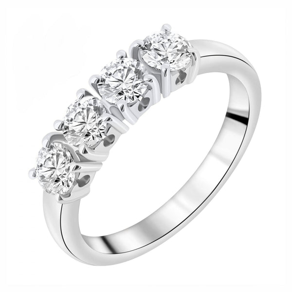 Platinum 1.01ct round brilliant cut diamond 4 stone ring