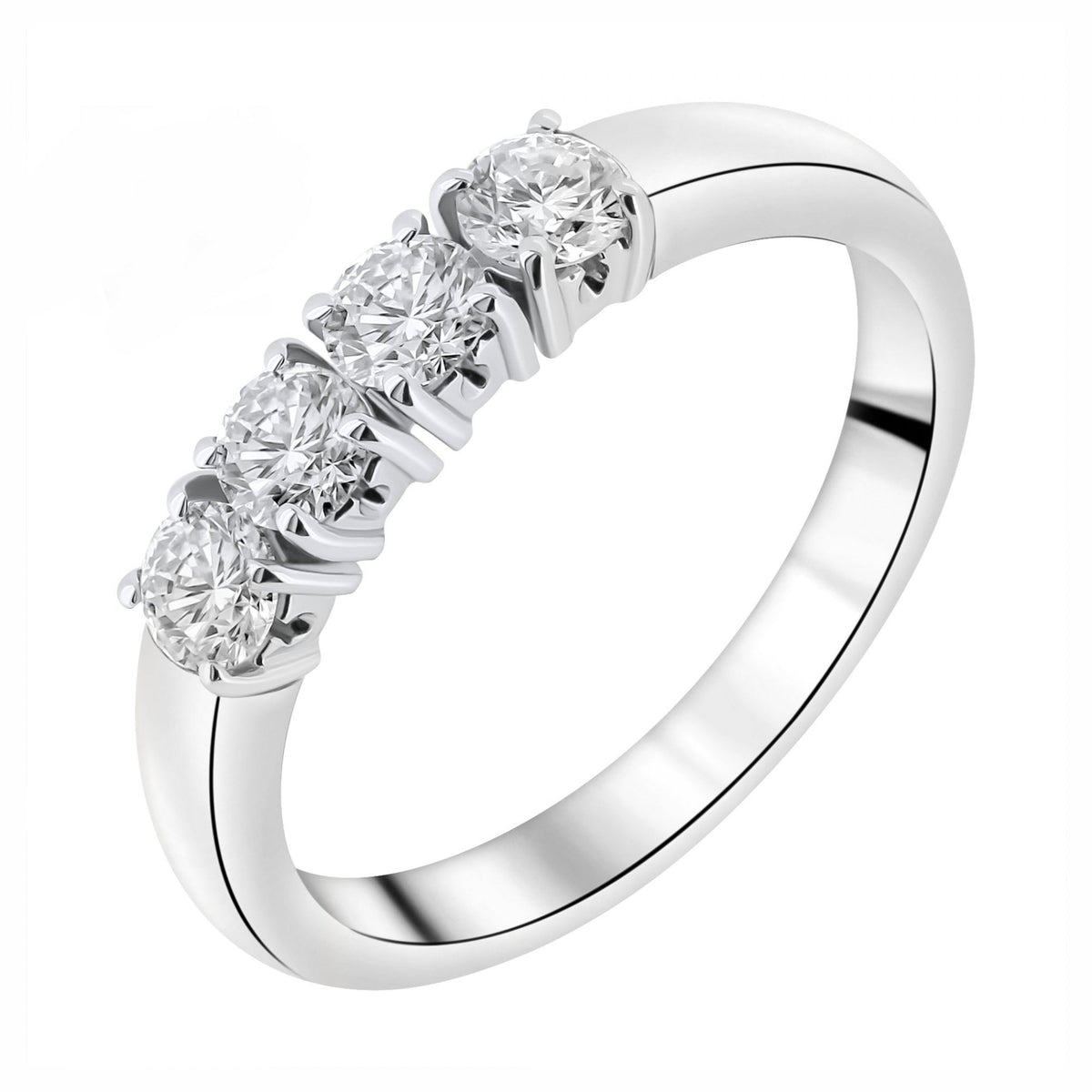 Platinum 0.60ct round brilliant cut diamond 4 stone ring