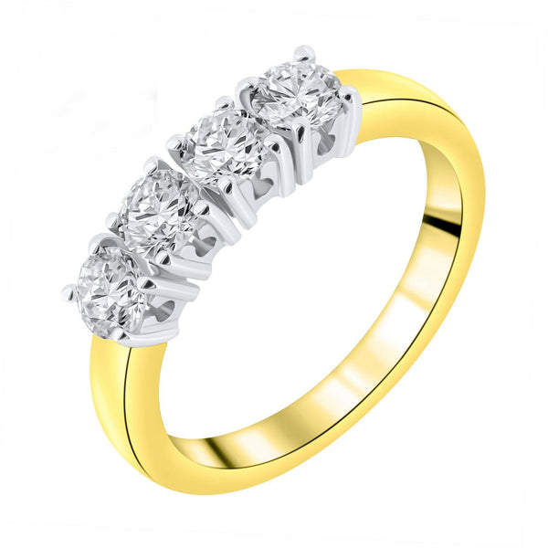 18ct yellow gold 0.82ct round brilliant cut diamond 4 stone ring