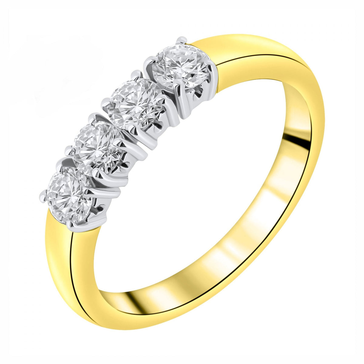 18ct yellow gold 0.60ct round brilliant cut diamond 4 stone ring