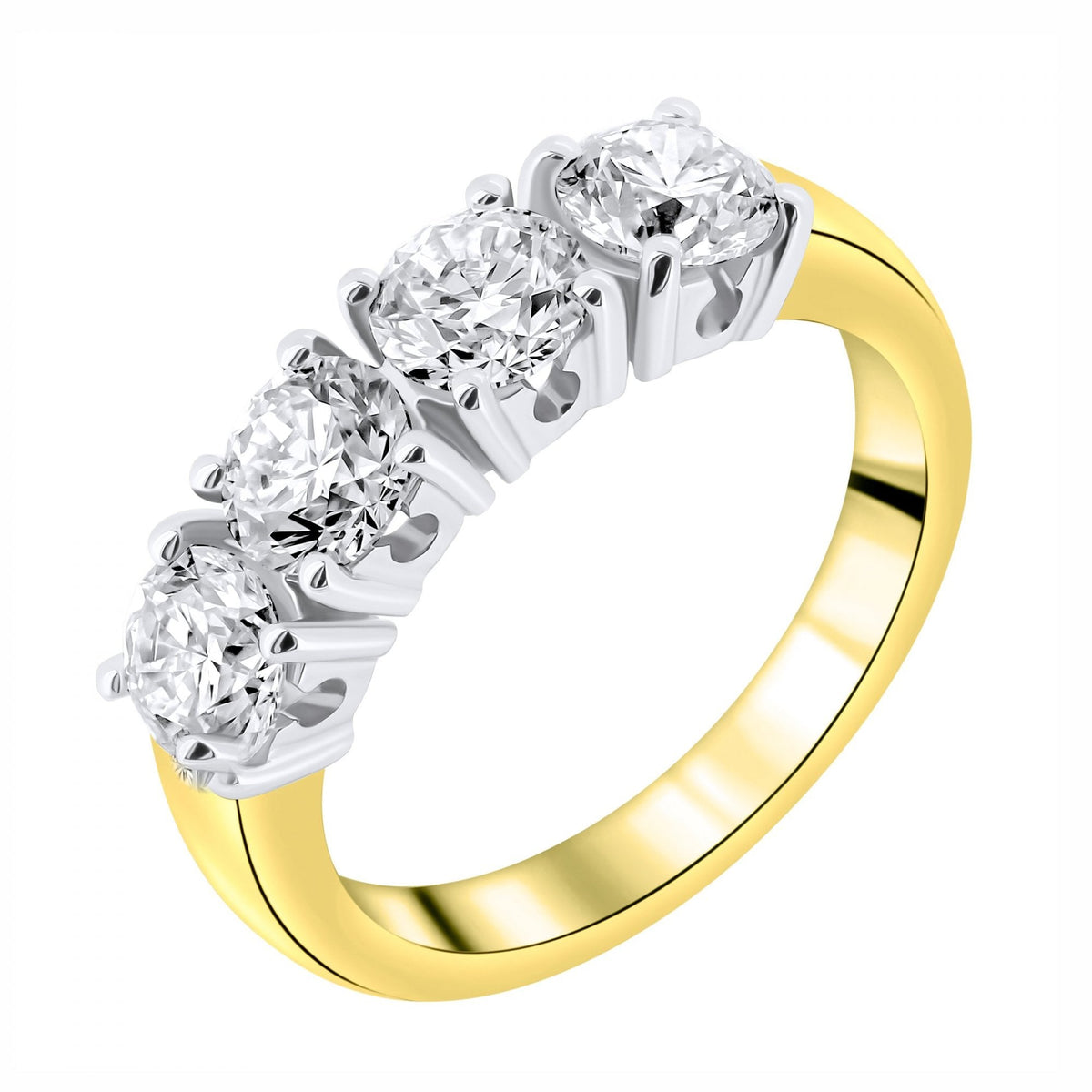 18ct yellow gold 2.00ct F VS2 GIA diamond 4 stone ring