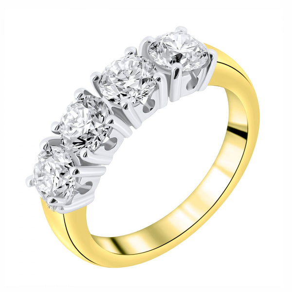 18ct yellow gold 2.00ct F VS2 GIA diamond 4 stone ring