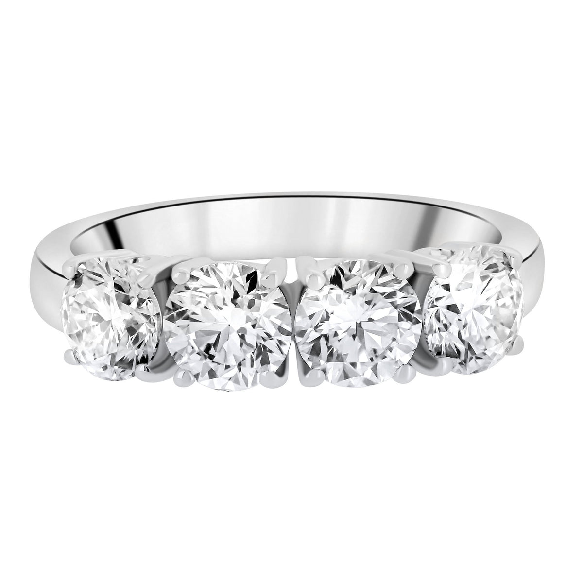 Platinum 2.50ct F Vs2 Gia Round Brilliant Diamond 4 Stone Ring