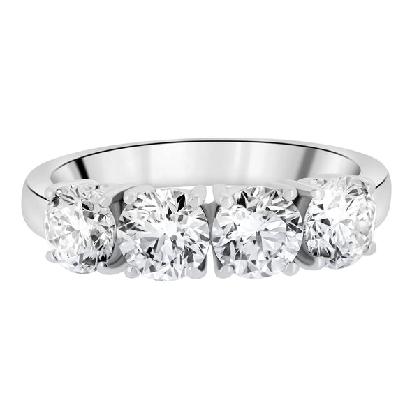 Platinum 2.50ct F VS2 GIA round brilliant diamond 4 stone ring
