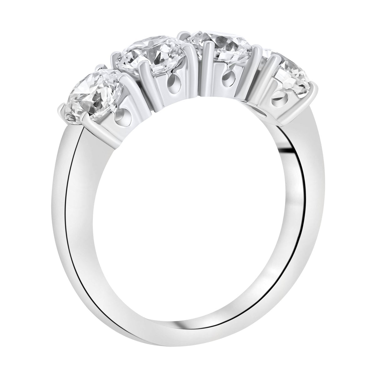 Platinum 2.50ct F Vs2 Gia Round Brilliant Diamond 4 Stone Ring