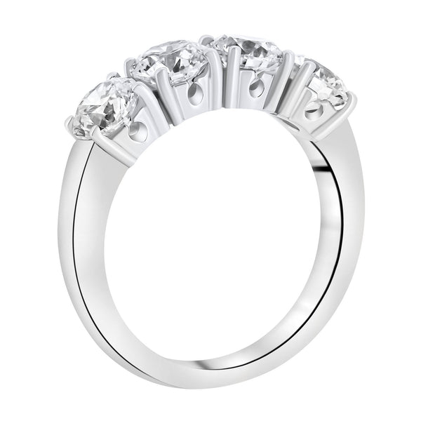 Platinum 2.50ct F Vs2 Gia Round Brilliant Diamond 4 Stone Ring
