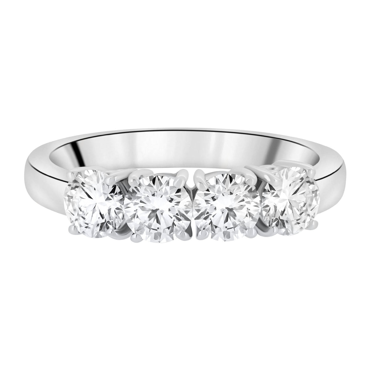 Platinum 1.60ct F VS1 GIA round brilliant diamond 4 stone ring