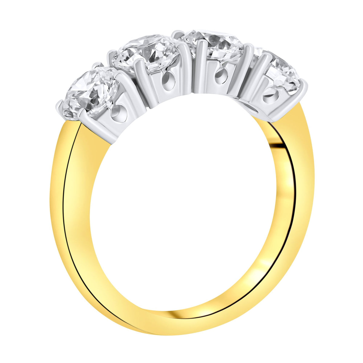 18ct yellow gold 2.53ct round brilliant diamond 4 stone ring