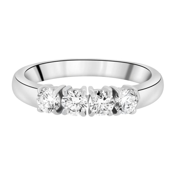 Platinum 0.80ct round brilliant cut diamond 4 stone ring