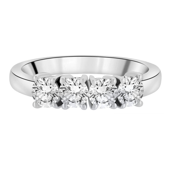 Platinum 1.20ct F VS2 GIA round brilliant diamond 4 stone ring