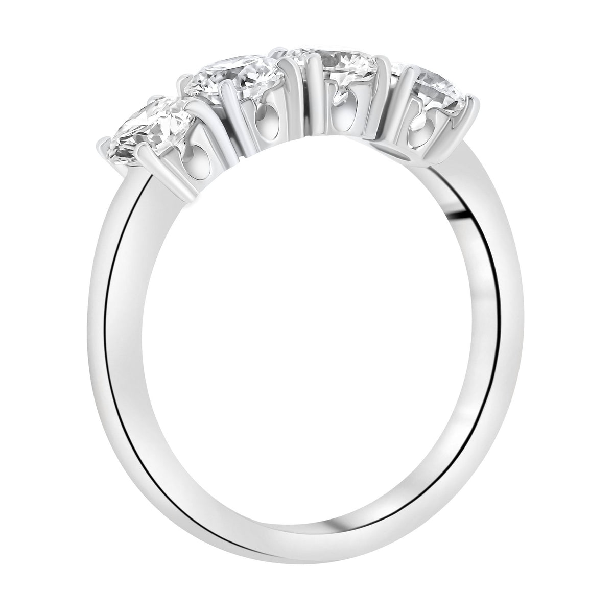 Platinum 1.20ct F VS2 GIA round brilliant diamond 4 stone ring