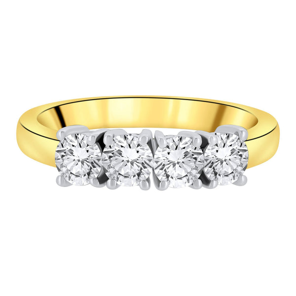 18ct yellow gold 1.20ct round brilliant diamond 4 stone ring