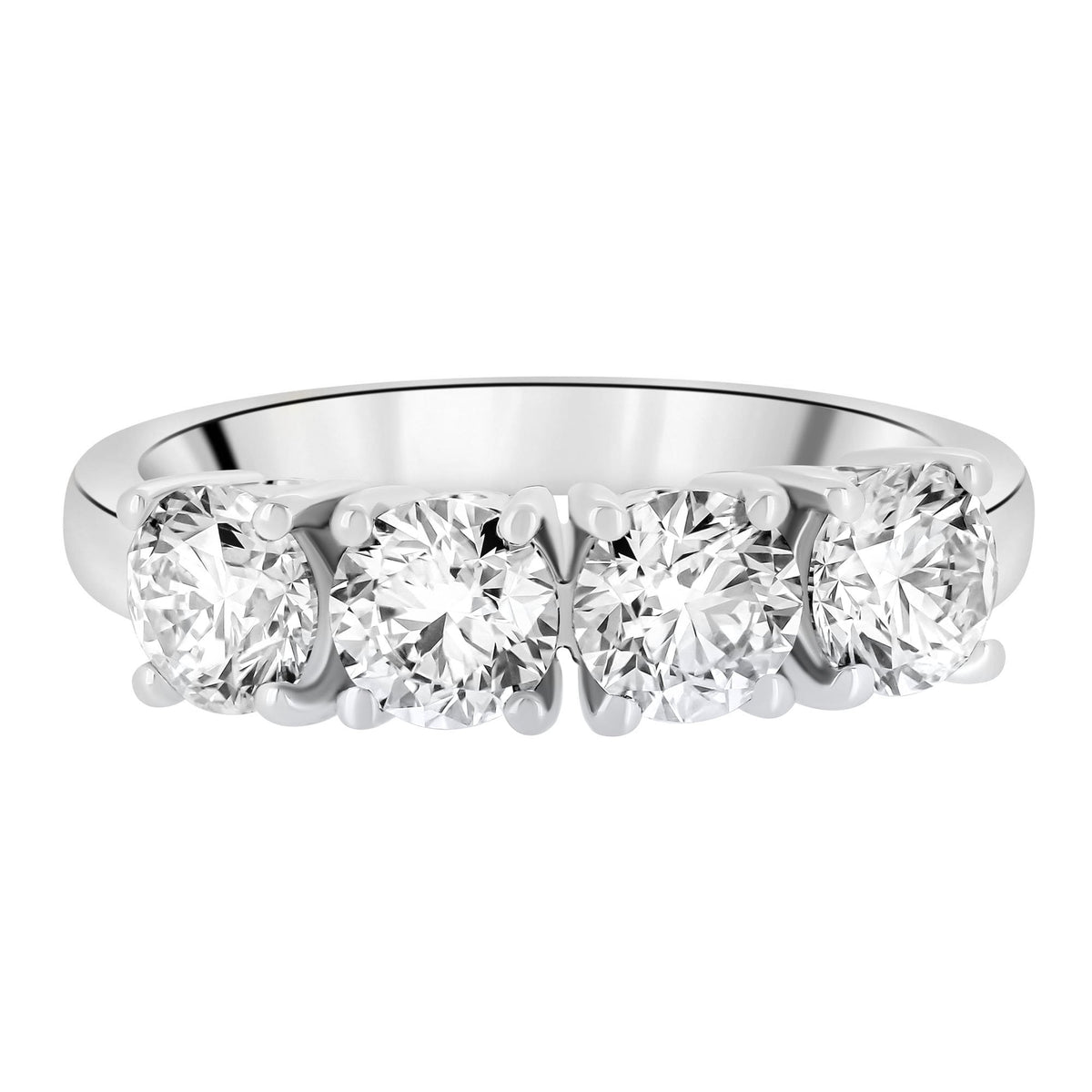 Platinum 2.00ct F VS2 GIA round brilliant diamond 4 stone ring