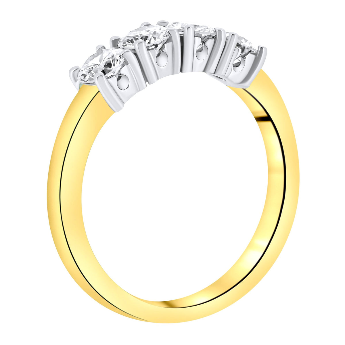 18ct yellow gold 1.01ct round brilliant cut 4 stone diamond ring