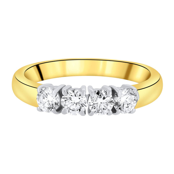 18ct yellow gold 0.82ct round brilliant cut diamond 4 stone ring