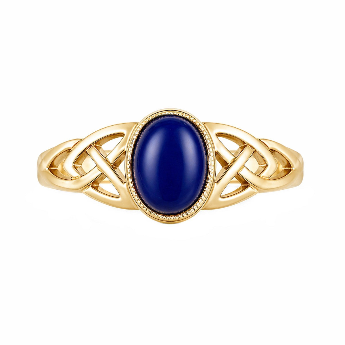 9ct yellow gold 7mm x 5mm lapis Celtic ring