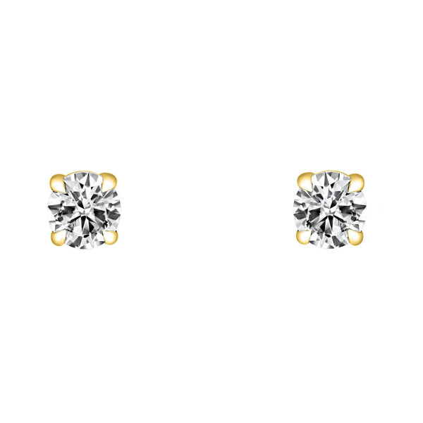 18ct yellow gold 0.60ct F VS2 GIA round diamond stud earrings