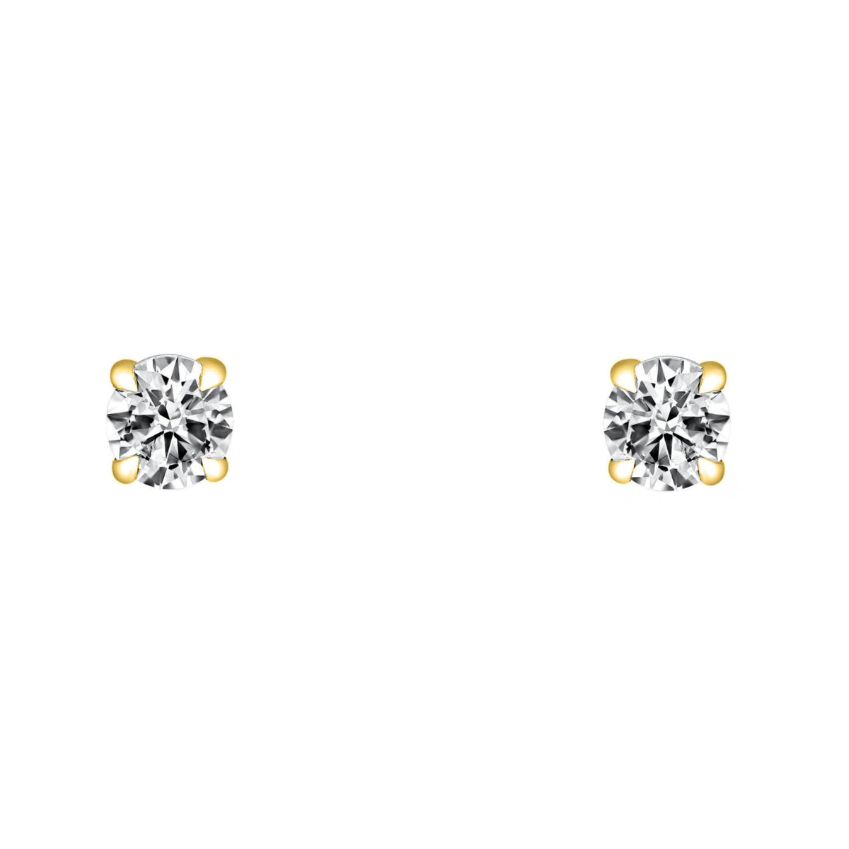 18ct Yellow Gold 0.40ct F Vs2 Gia Round Diamond Stud Earrings