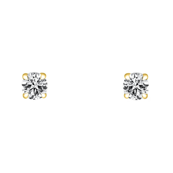 18ct Yellow Gold 0.40ct F Vs2 Gia Round Diamond Stud Earrings