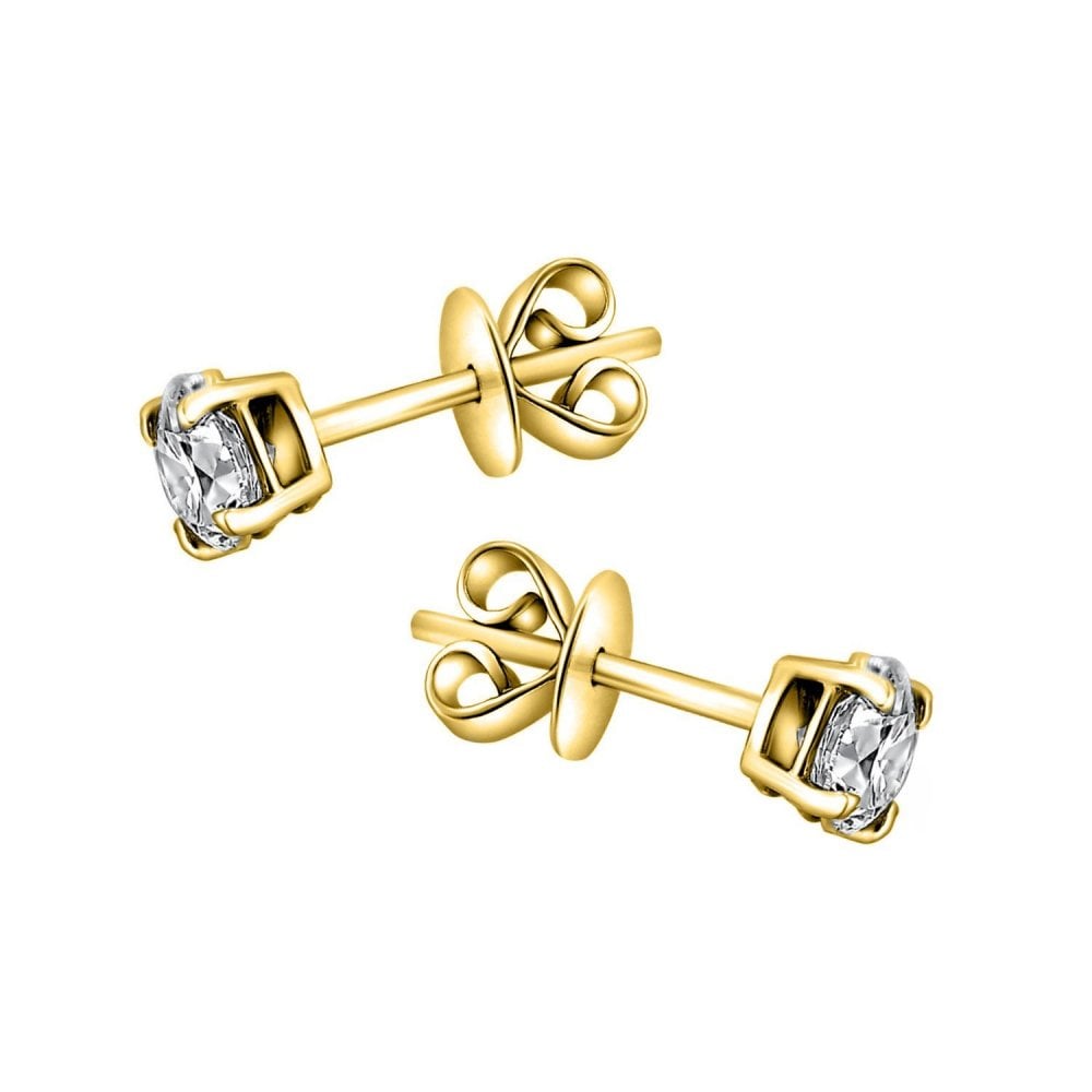 18ct yellow gold 0.40ct F VS2 GIA round diamond stud earrings