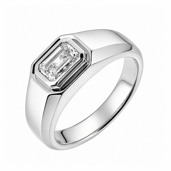 Lab grown platinum 1.08ct D VVS2 IGI emerald cut ring