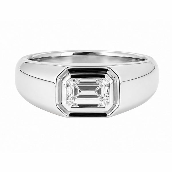 Lab grown platinum 1.08ct D VVS2 IGI emerald cut ring