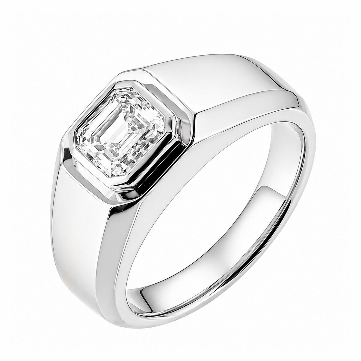 Lab grown platinum 1.06ct D VVS2 IGI asscher cut ring