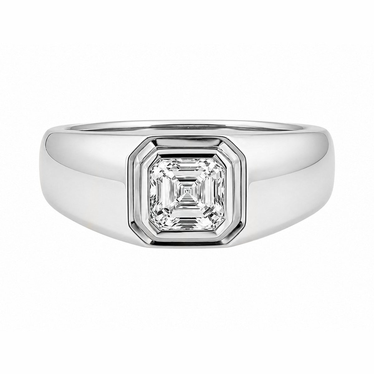 Lab grown platinum 1.06ct D VVS2 IGI asscher cut ring