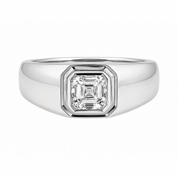 Lab grown platinum 1.06ct D VVS2 IGI asscher cut ring