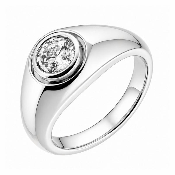 Lab grown platinum 1.09ct D VVS2 IGI round cut ring