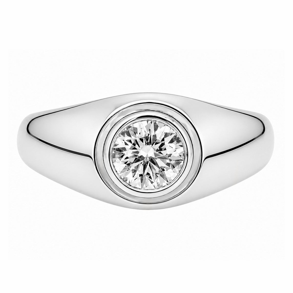 Lab grown platinum 1.09ct D VVS2 IGI round cut ring