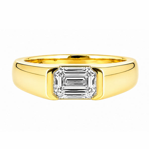 Lab grown 18ct yellow gold 2.08ct D VVS2 IGI emerald cut ring