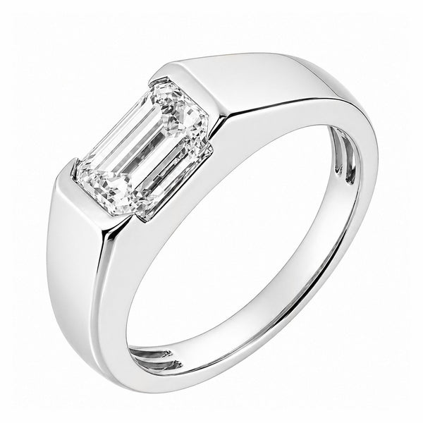 Lab grown platinum 2.07ct D VVS2 IGI emerald cut ring