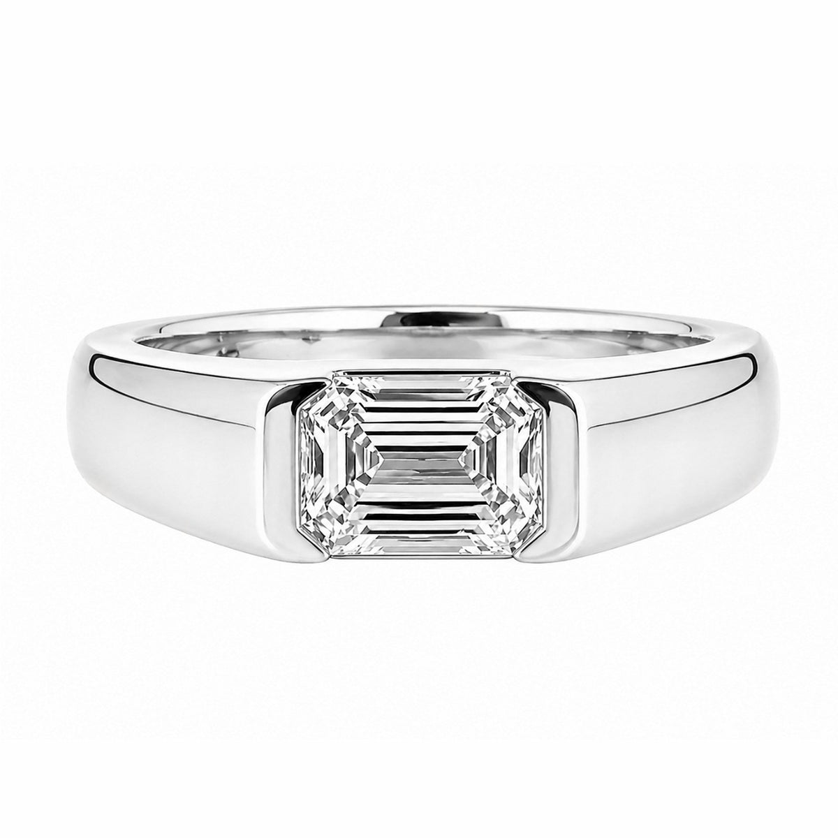 Lab grown platinum 2.07ct D VVS2 IGI emerald cut ring