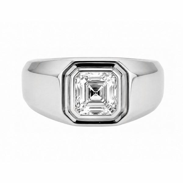 Lab grown platinum 2.01ct D VVS2 IGI asscher cut ring
