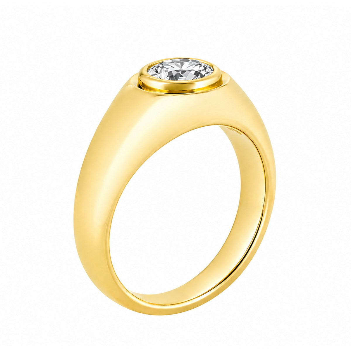 Lab grown 18ct yellow gold 1.05ct D VVS2 IGI round cut ring