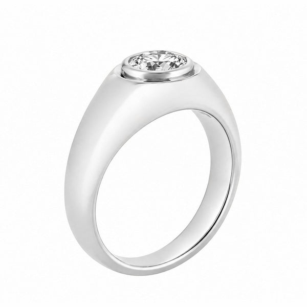 Lab grown platinum 1.09ct D VVS2 IGI round cut ring