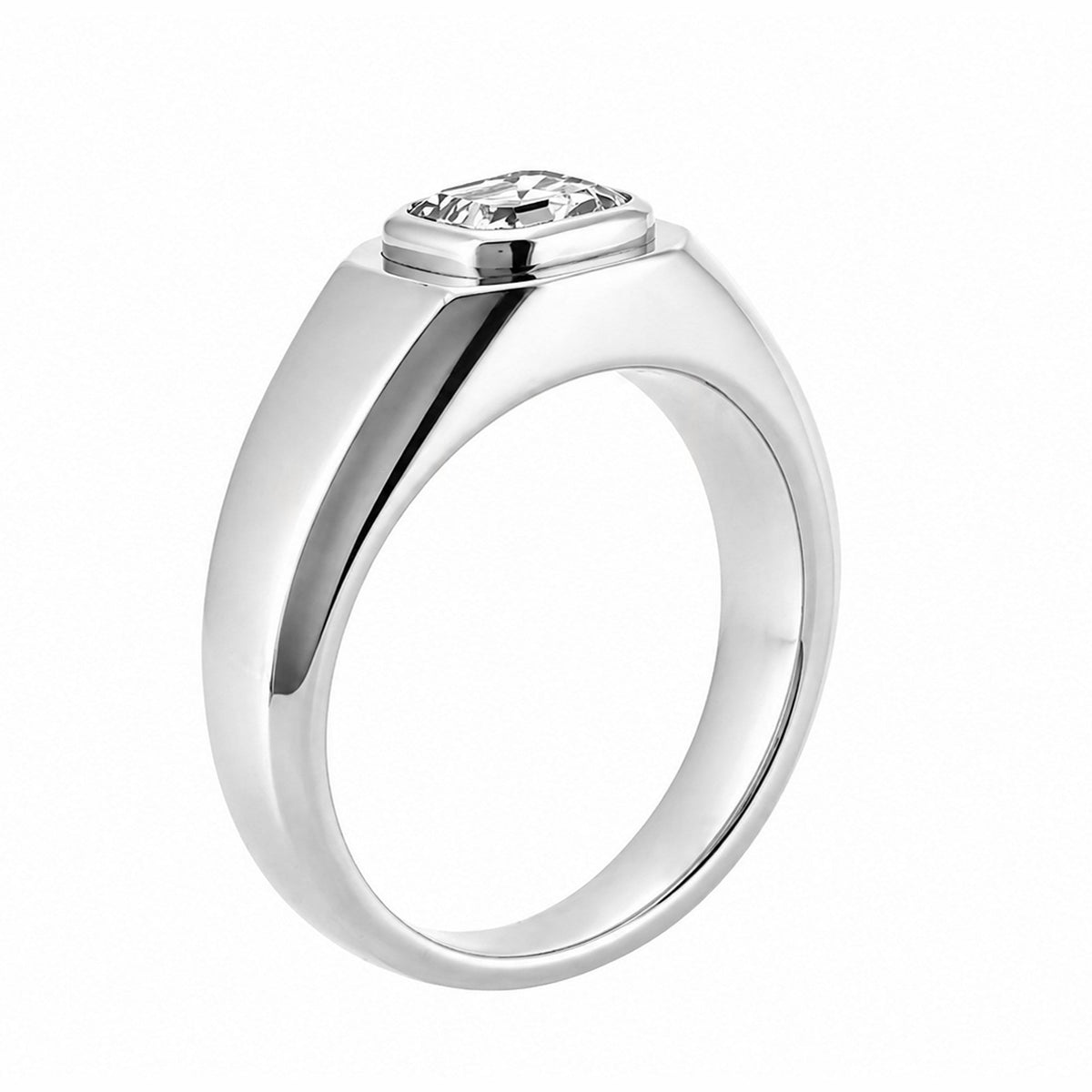 Lab grown platinum 1.06ct D VVS2 IGI asscher cut ring