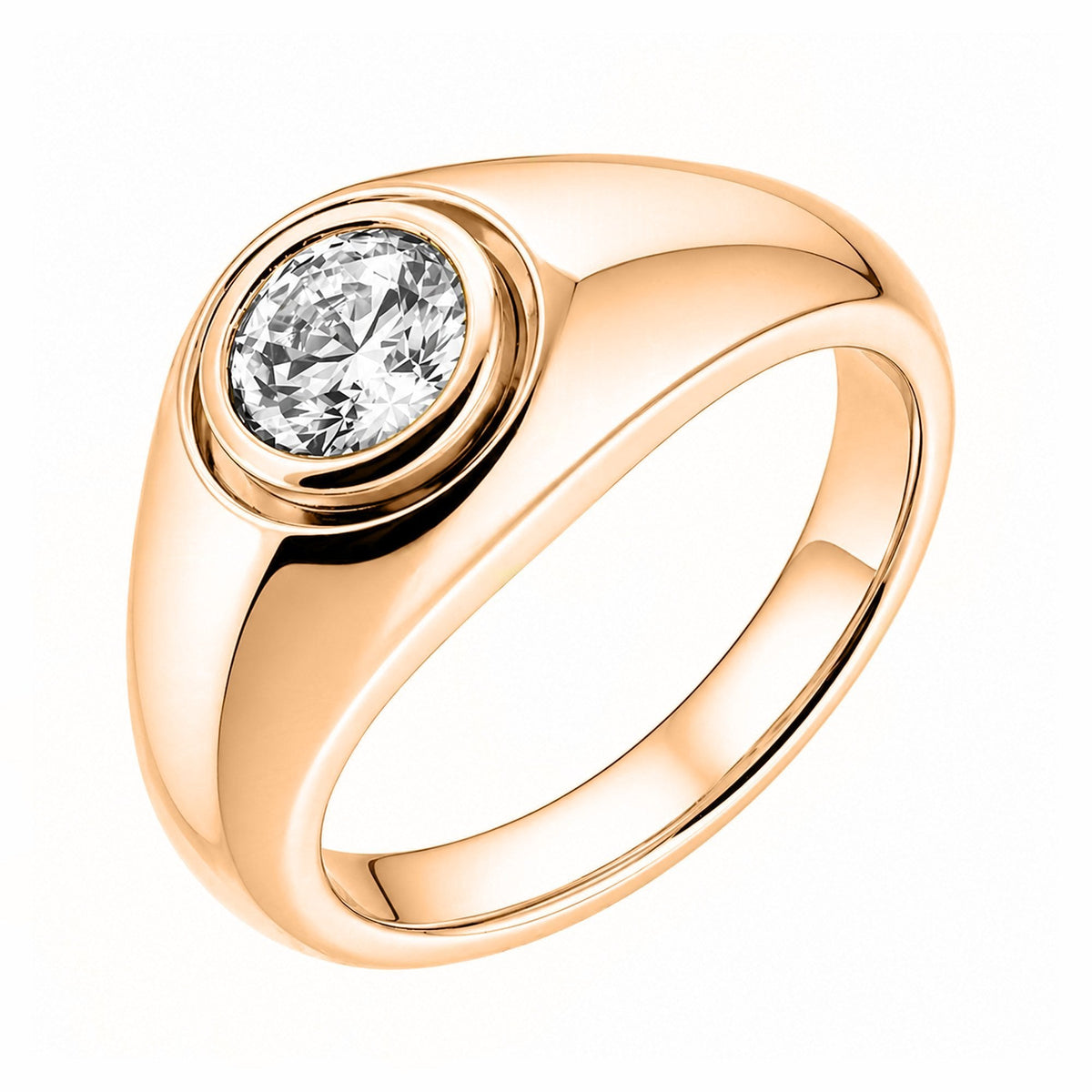 Lab grown 18ct rose gold 1.00ct D VVS2 IGI round diamond ring