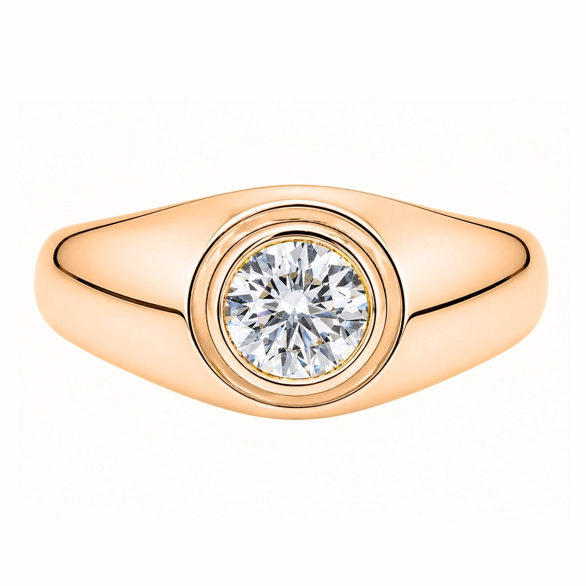 Lab grown 18ct rose gold 1.00ct D VVS2 IGI round diamond ring
