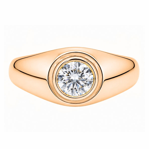 Lab grown 18ct rose gold 1.00ct D VVS2 IGI round diamond ring