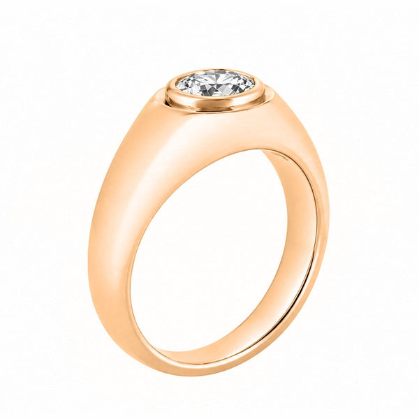 Lab grown 18ct rose gold 1.00ct D VVS2 IGI round diamond ring