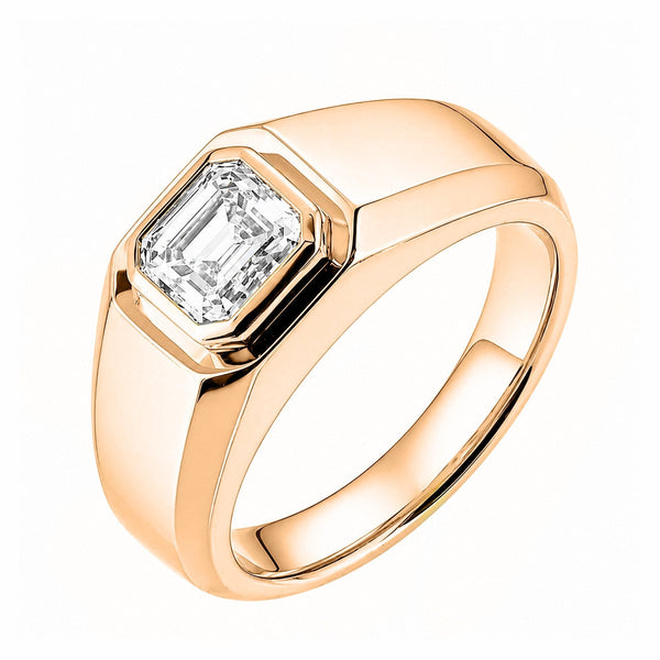 Lab grown 18ct rose gold 1.00ct D VVS2 IGI asscher diamond ring