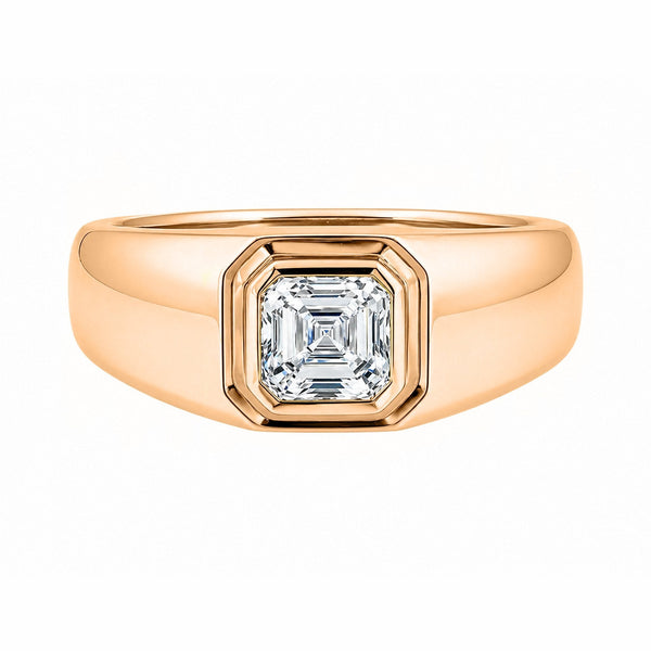 Lab grown 18ct rose gold 1.00ct D VVS2 IGI asscher diamond ring