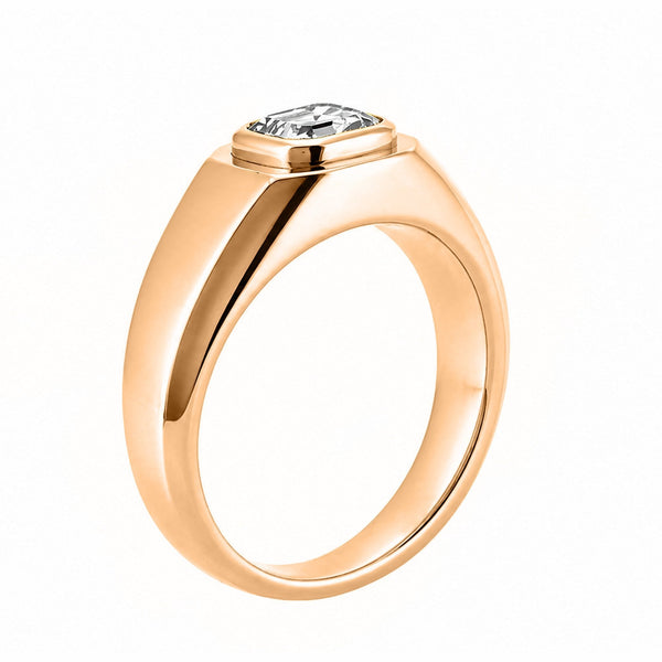 Lab grown 18ct rose gold 1.00ct D VVS2 IGI asscher diamond ring