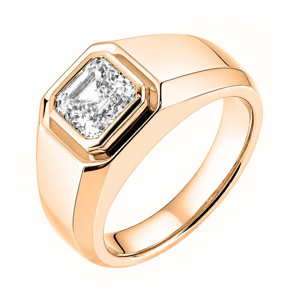 Lab grown 18ct rose gold 2.00ct D VVS2 IGI asscher diamond ring